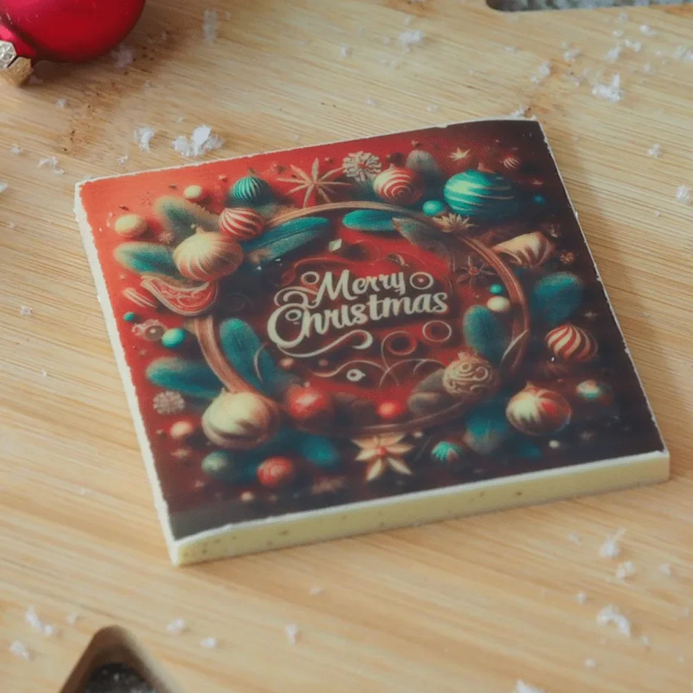 Chocolade Kerstkaart Merry Christmas