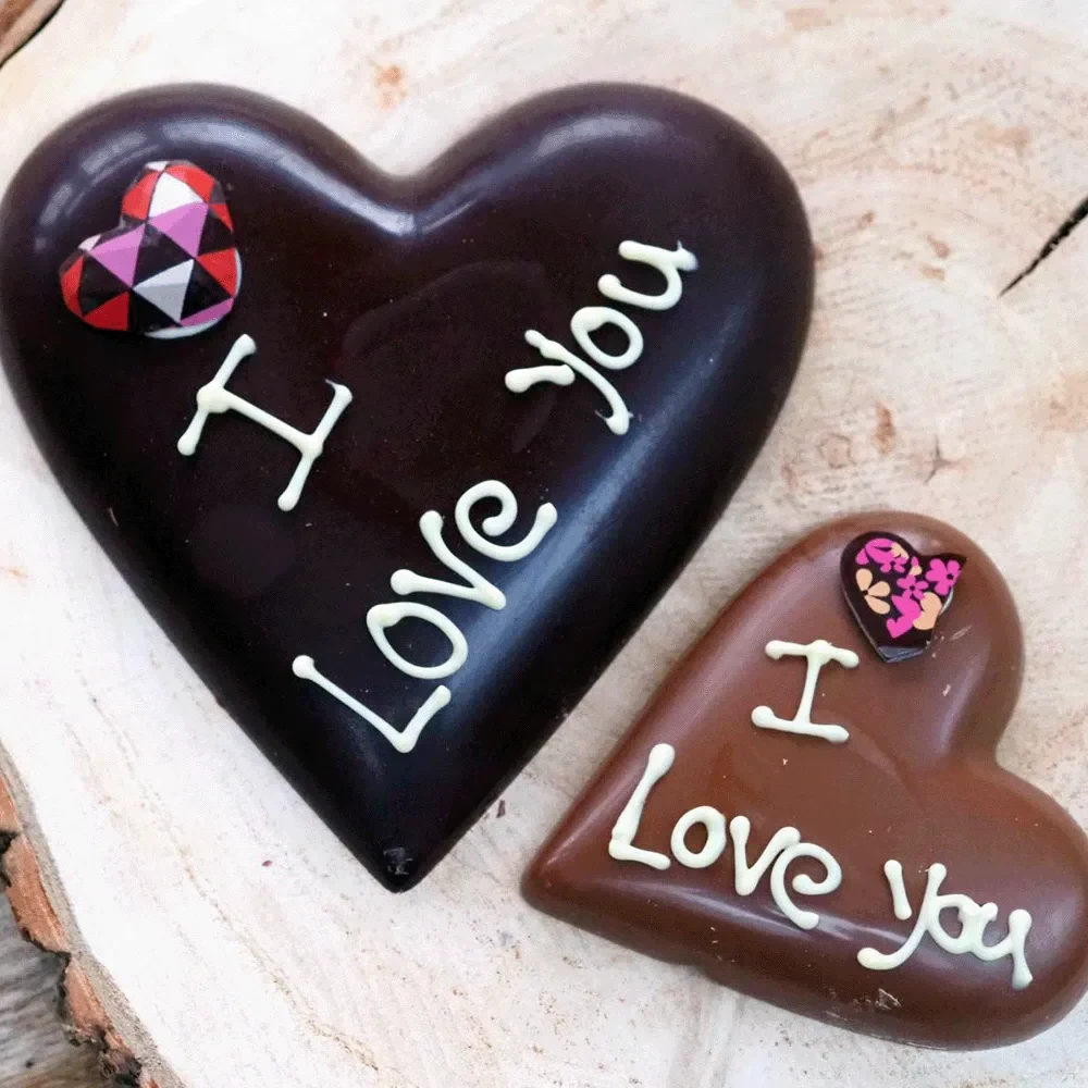 3D Chocolade Hart met Persoonlijke Tekst (I Love You) — foto 2