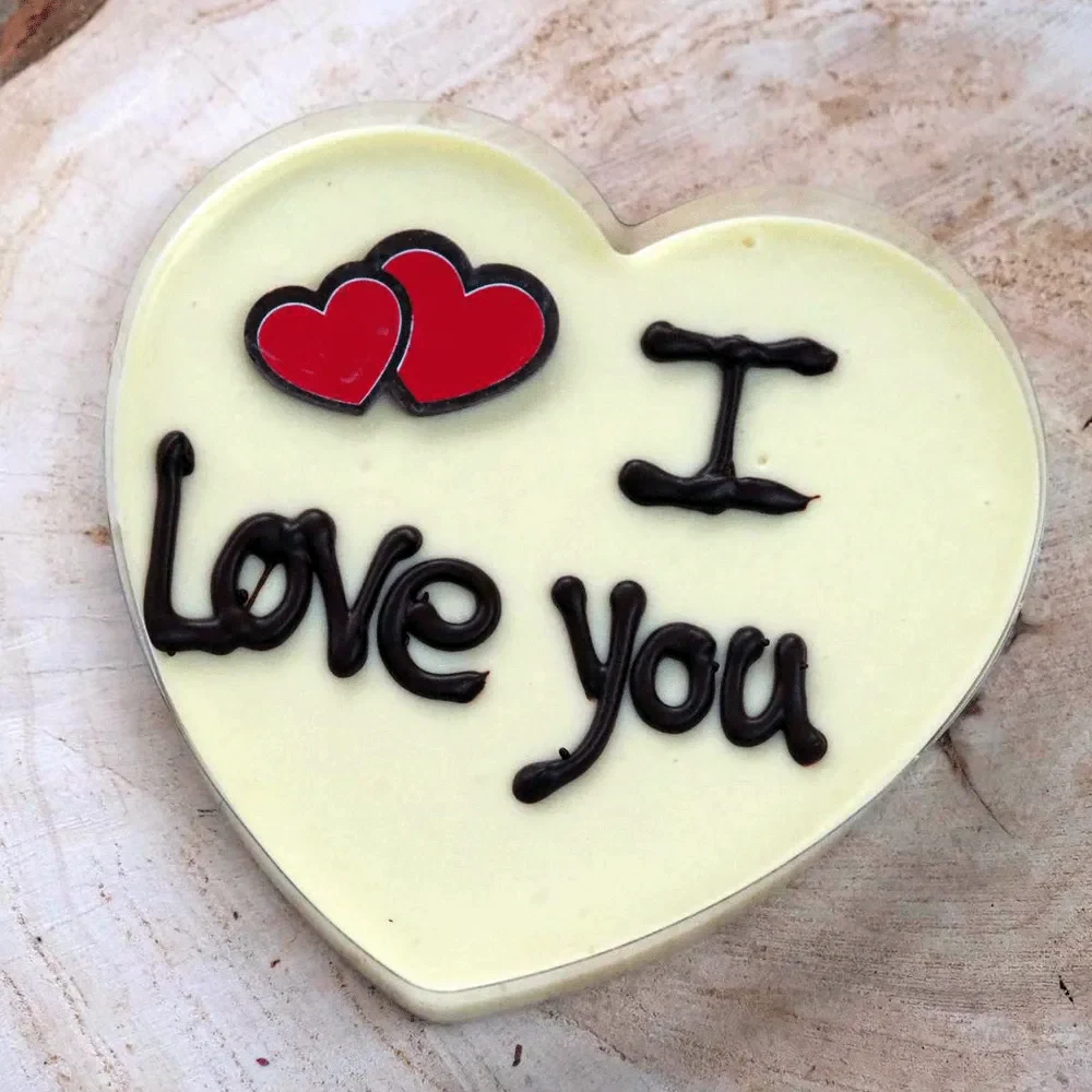 Chocolade Hart met Persoonlijke Tekst (I Love You)