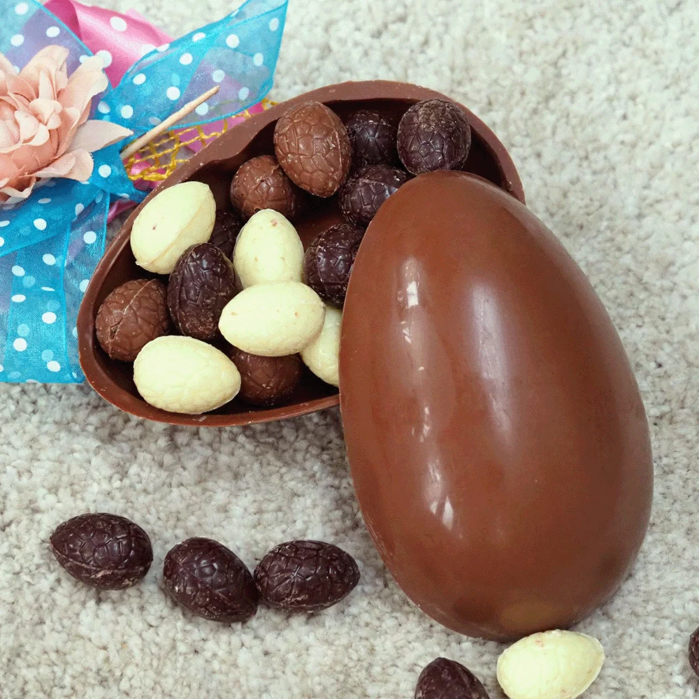 Chocolade Paasei gevuld met Paaseitjes