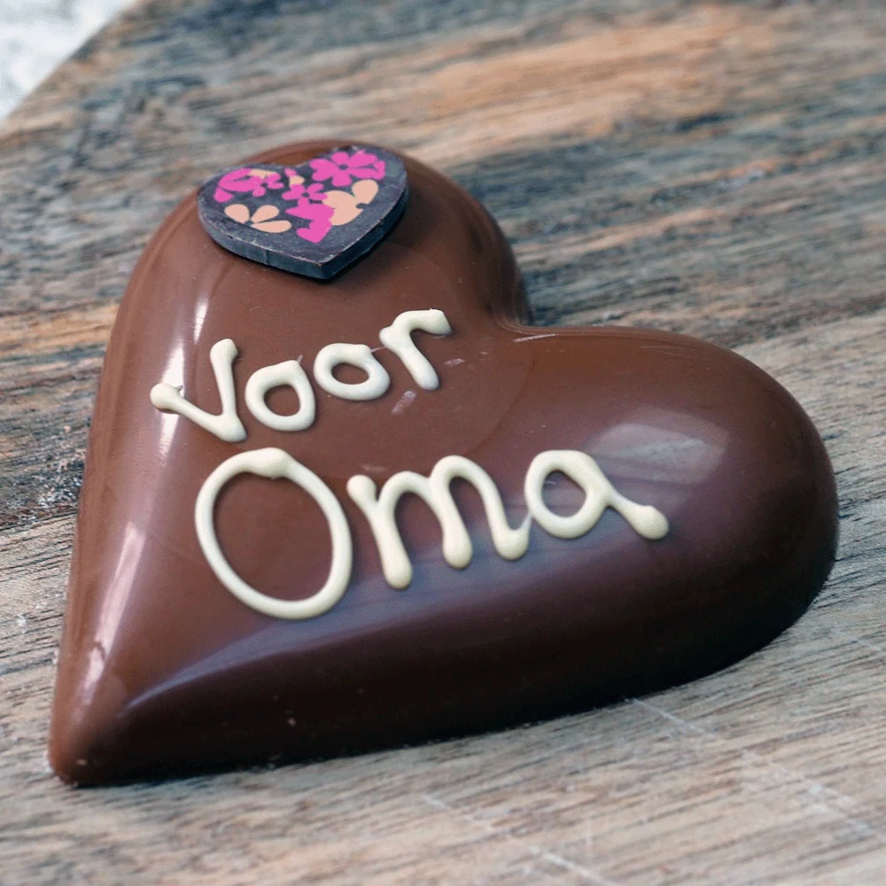 3D Chocolade Hart voor Oma