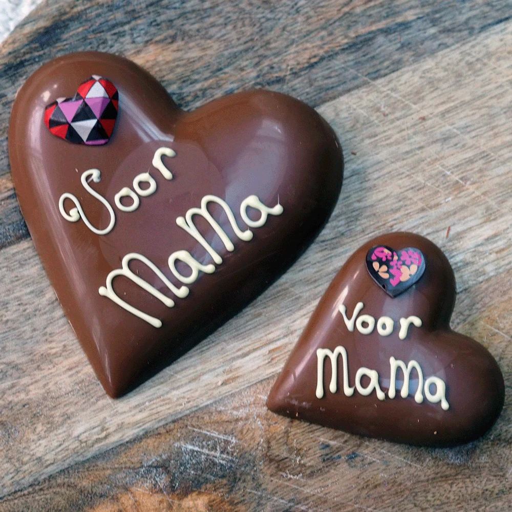 3D Chocolade Hart voor Mama
