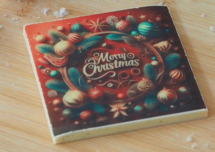 Chocolade kerstkaart