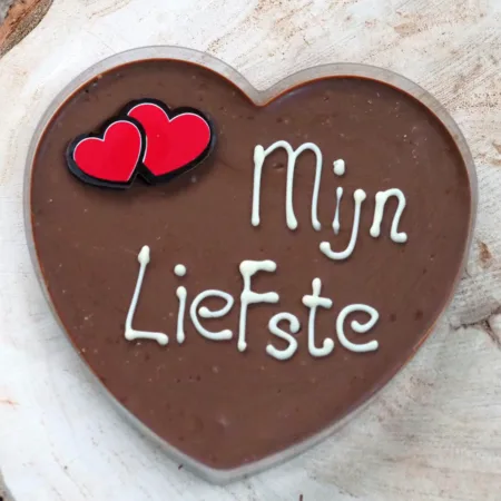 Chocolade hart met persoonlijke tekst