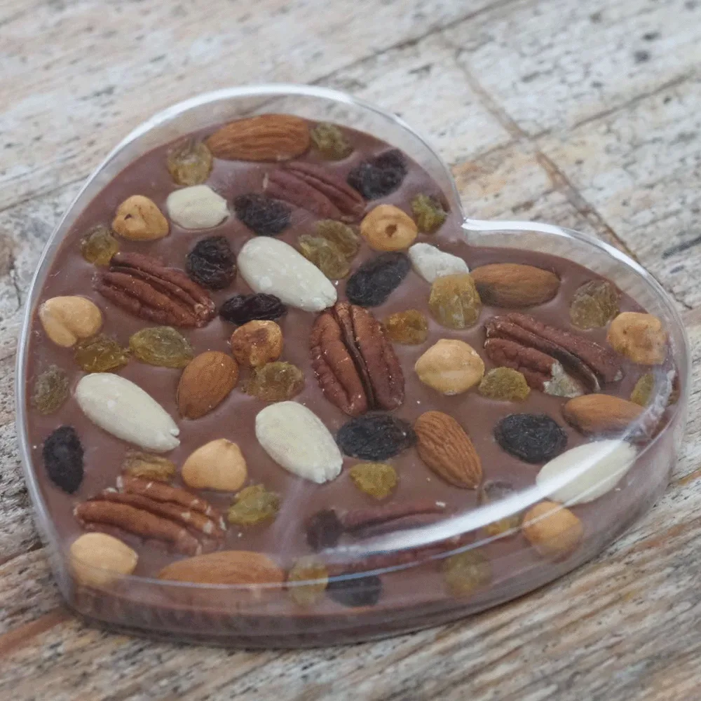 chocolade hart met luxe nootjes